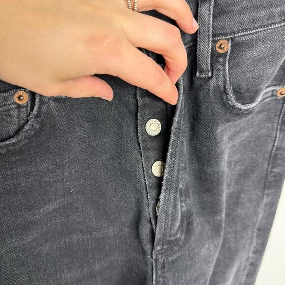 Agolde Nico High Rise Slim Skinny Distressed Ankle Jeans Black Size 24 - Picture 7 of 8